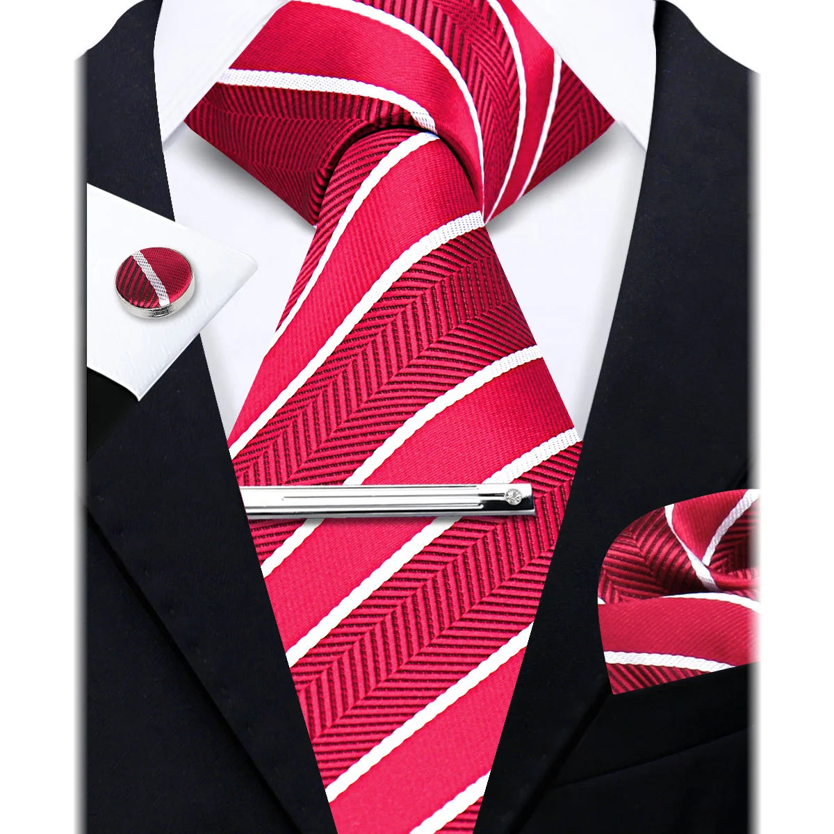 Bộ Cà Vạt Lụa Nam Cao Cấp Kèm Khăn & Măng Sét