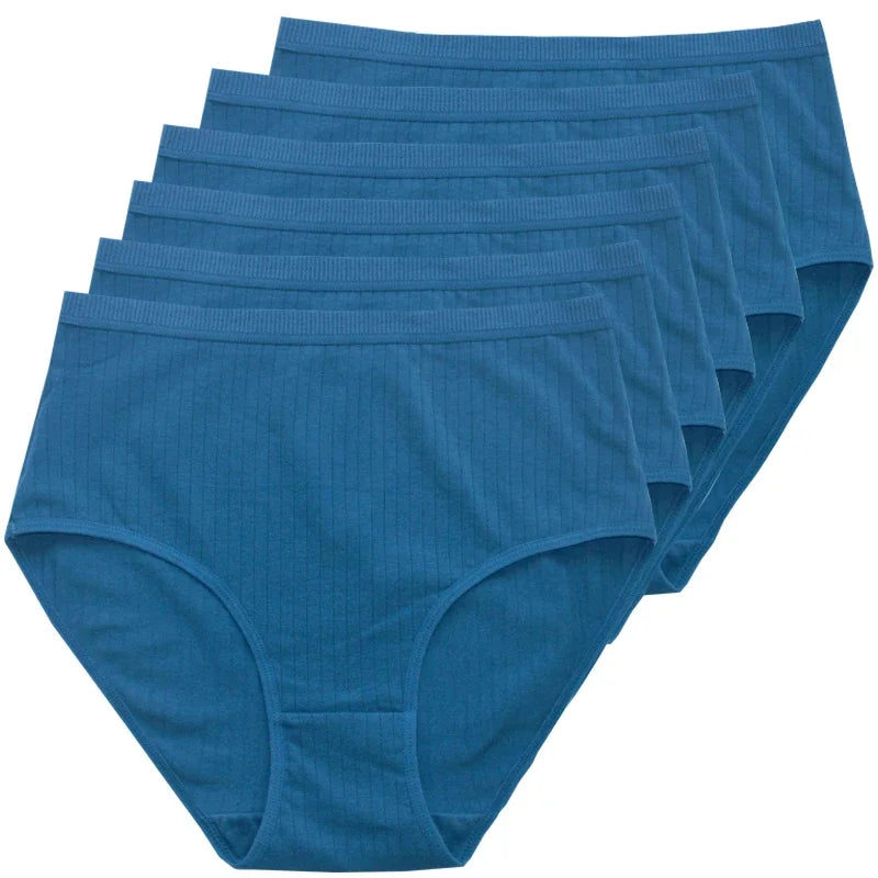 Quần Lót Nữ Cotton Cạp Cao Thoáng Mát Size Lớn 6 Cái