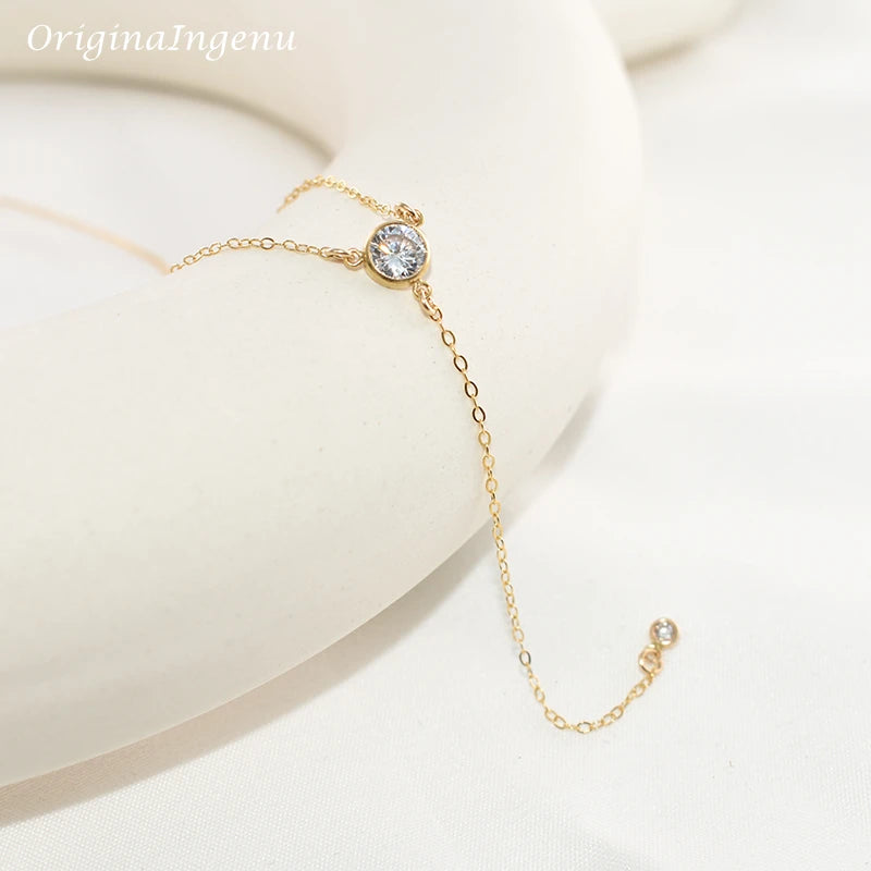 Handmade Women's Boho Zircon Gold Plated Choker Necklace