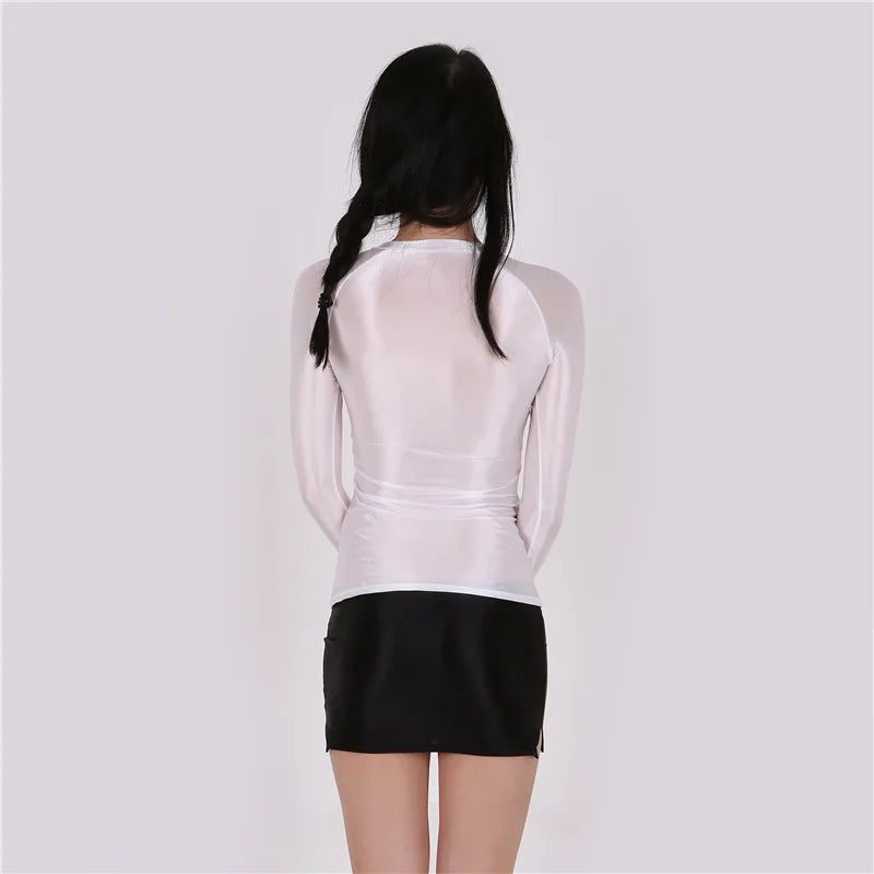 Áo body dài tay mỏng ôm, xuyên thấu sexy thời trang - Daisan Mart