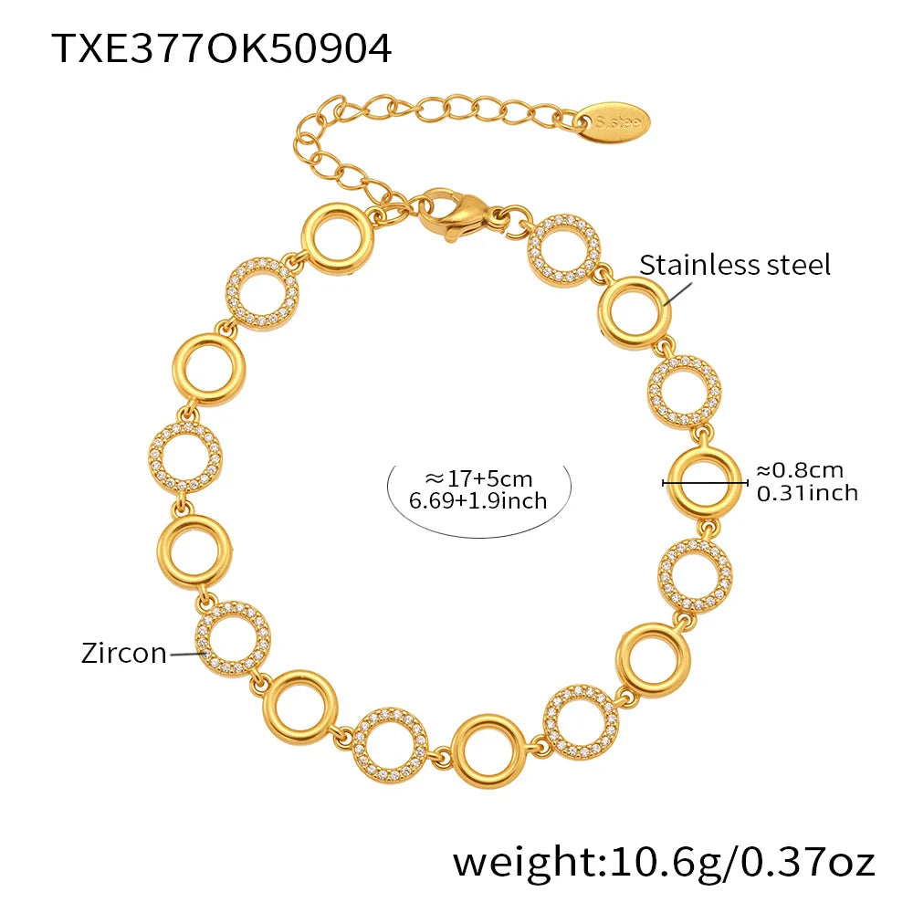 Waterproof Gold Plated Necklace &amp; Bracelet Jewelry Set