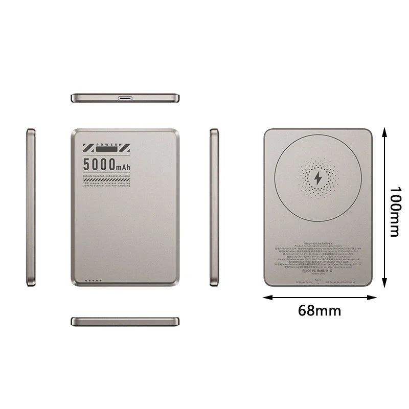 OnePlus Ultra-thin magnetic Power Bank 5000 mAh Wireless Metal MagSafe PD 20W Large Capacity Fast Charging Portable Power Bank - Daisan Mart