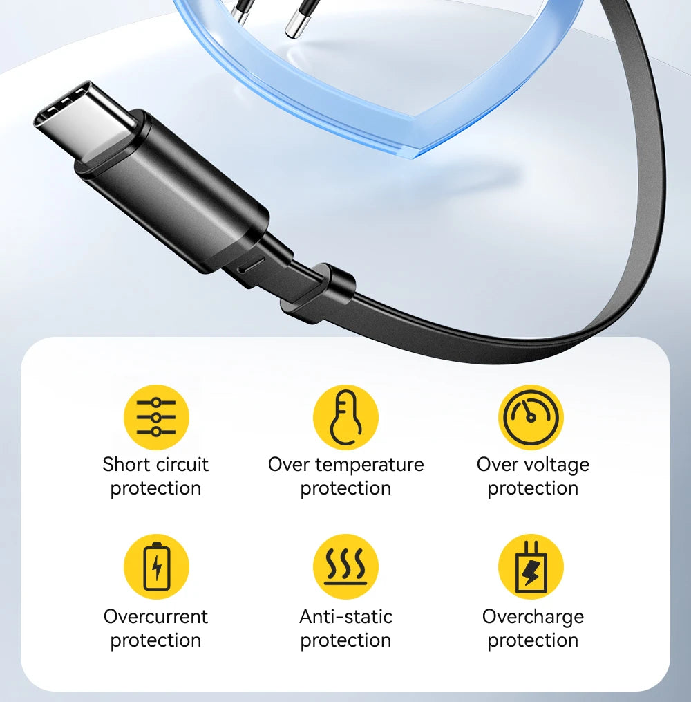 Essager 65W GaN Charger with Retractable Cable PD Fast Charging for Laptop Macbook iPhone 16 15 14 Xiaomi Type-C Phone Charger