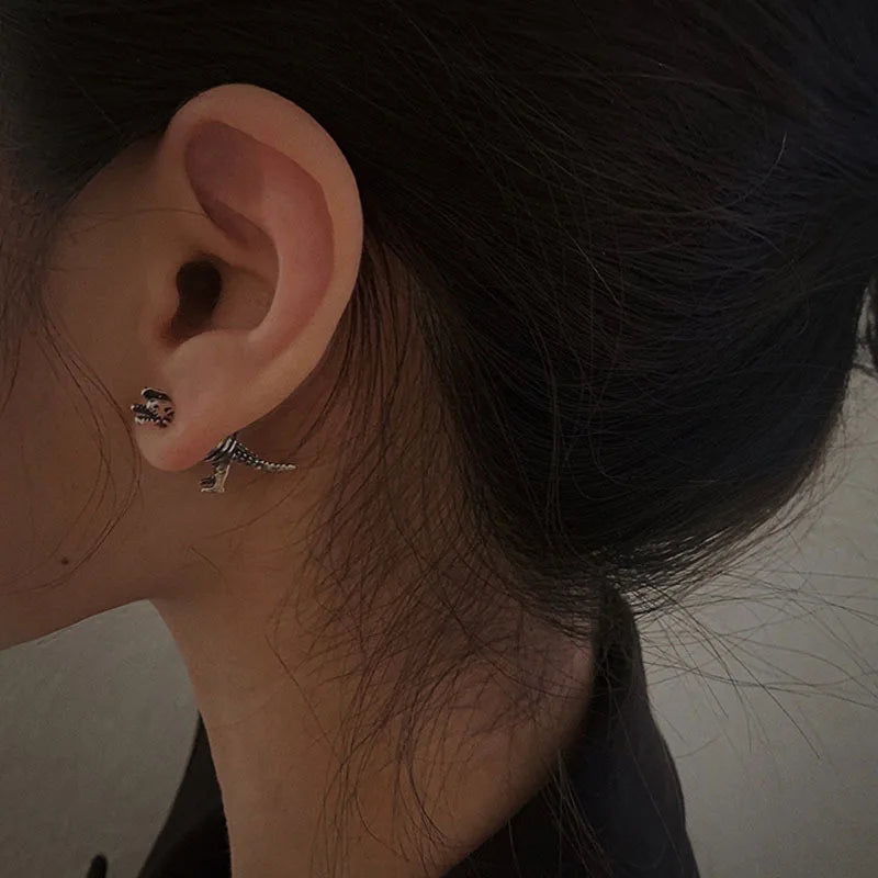 Gothic Punk Vintage Women's Mechanical Dinosaur Earrings