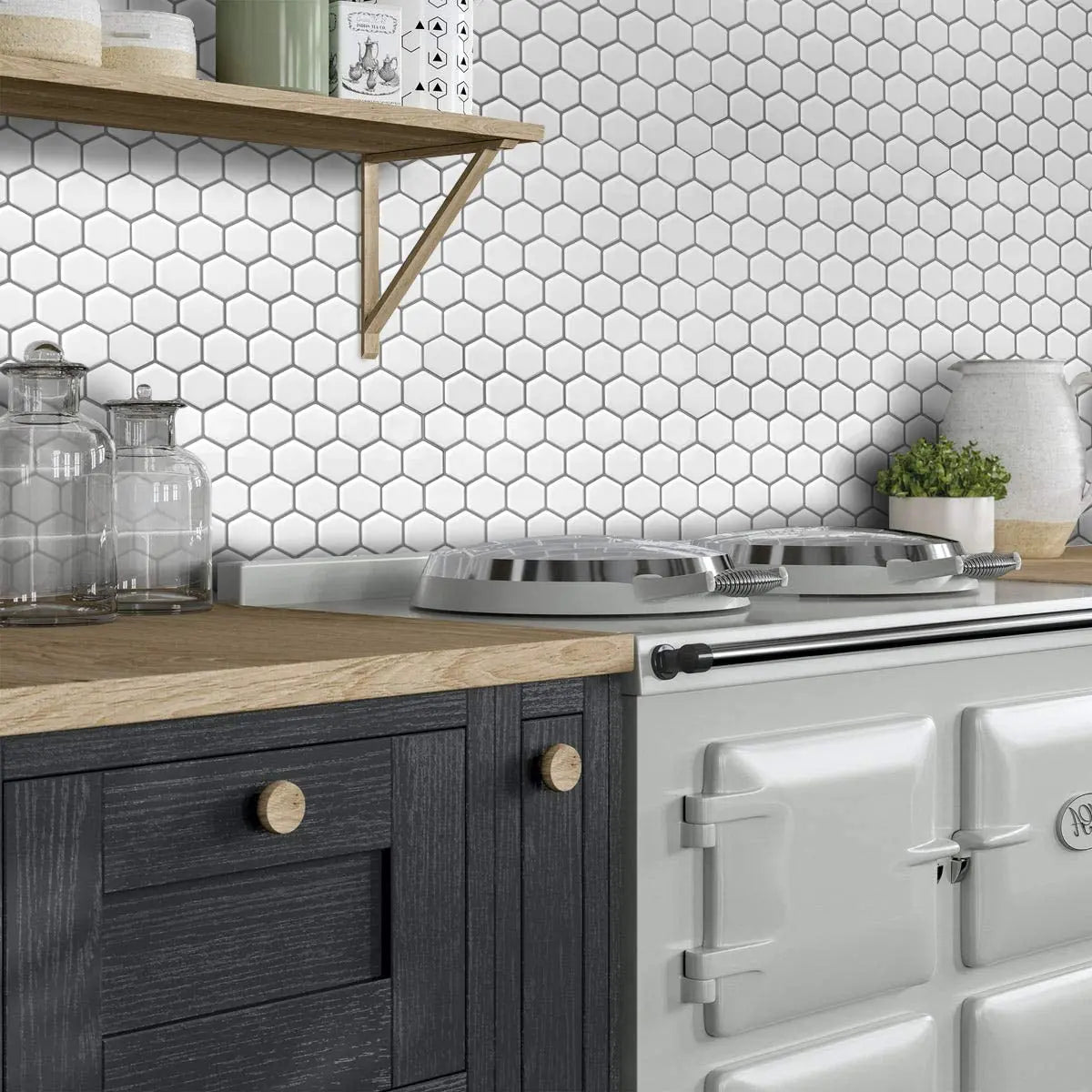 Decal Dán Tường Lục Giác 3D Chống Thấm Nhà Bếp, WC - Daisan Mart