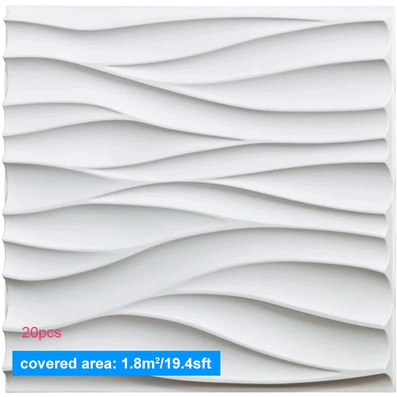 3D Wave Wall Panels 30x30cm Living Room Decoration