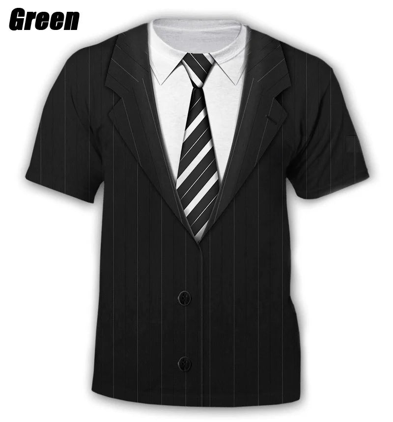 Áo Thun Nam Hè Hài Hước 3D Vest Nơ In Hình Thời Trang