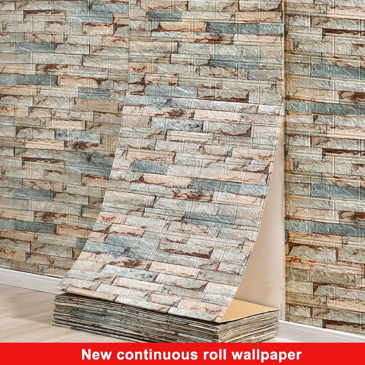 3D waterproof self-adhesive brick-like wall panels