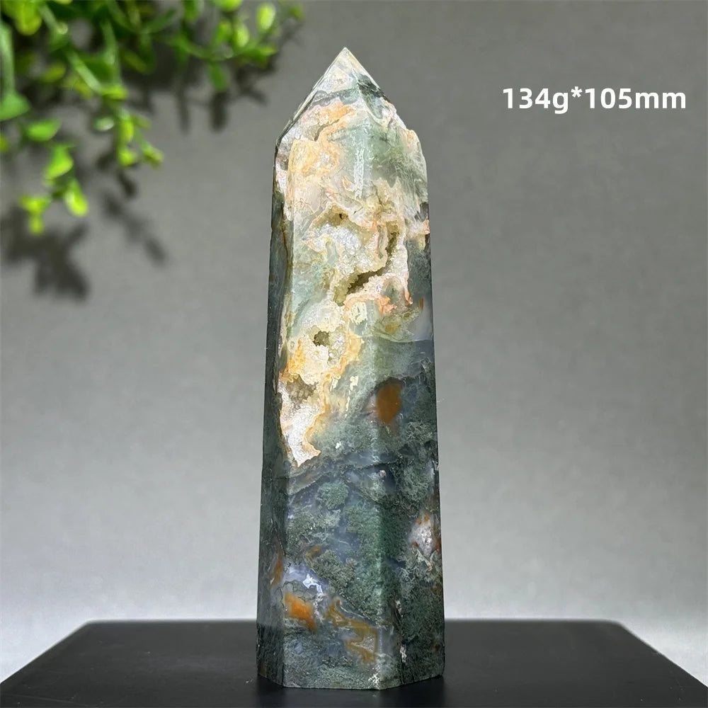 Natural Moss Quartz Chopsticks - Meditation &amp; Home Decor