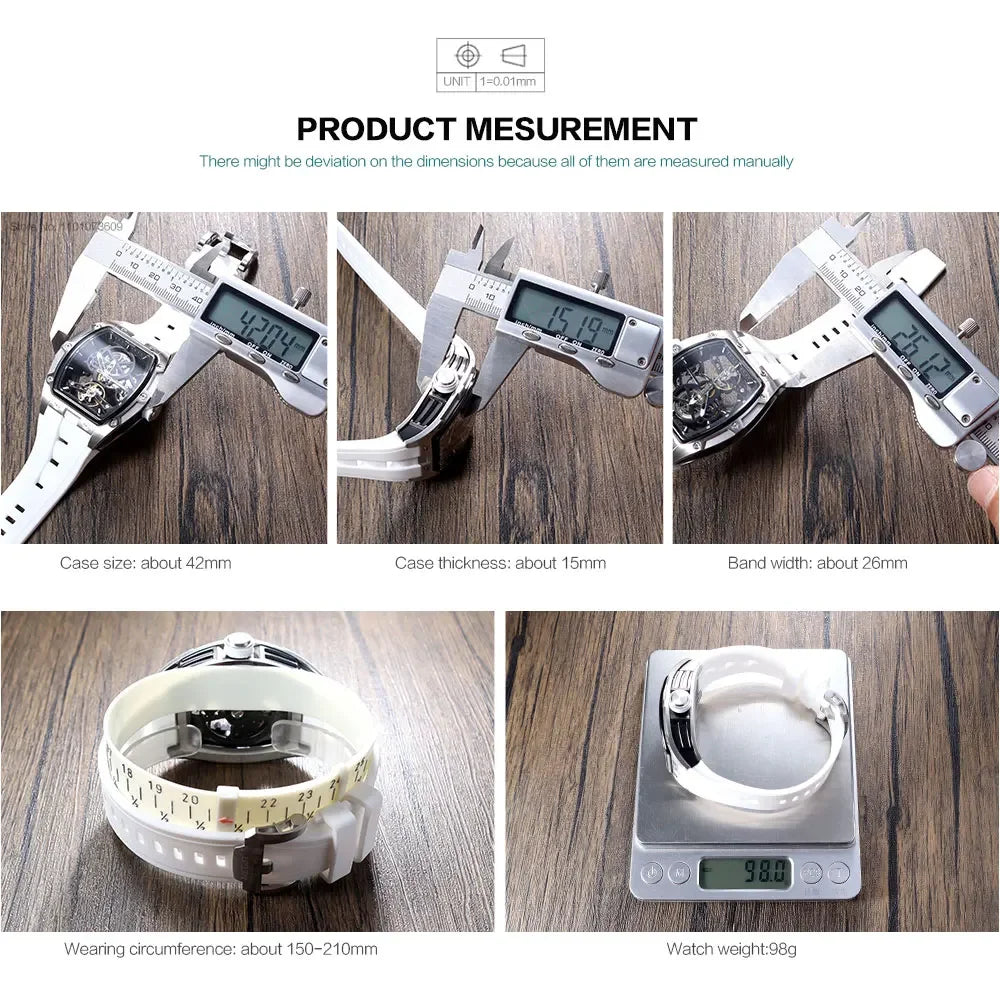 Đồng hồ MEGIR Nam, Máy Cơ, Chống Nước, Mặt Kính Lộ Cơ