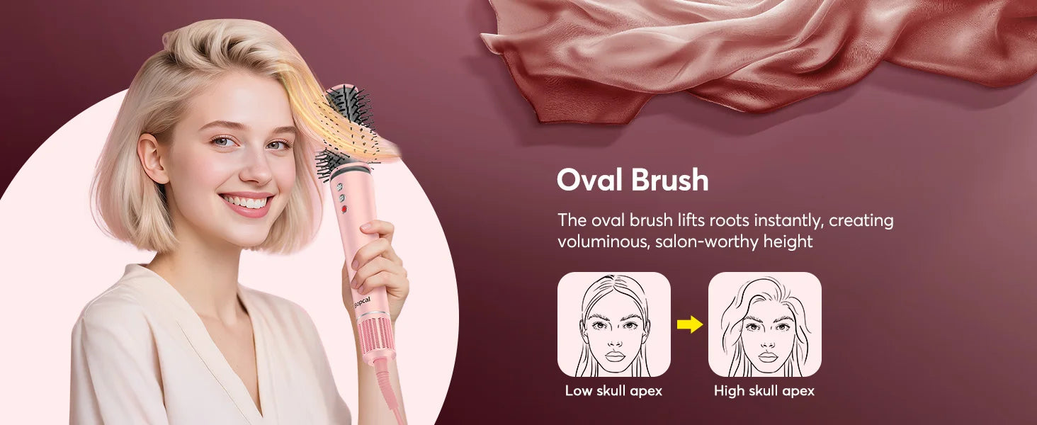 High Speed ​​5 in 1 Hair Dryer Hot Air Comb Set,Hair Brush Curling Iron Hair Straightener Styling Tool For Blow Dryer Gift Box