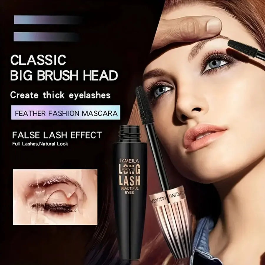 4D Waterproof Mascara, Thick, Long, Curled, Fluffy, Long-lasting