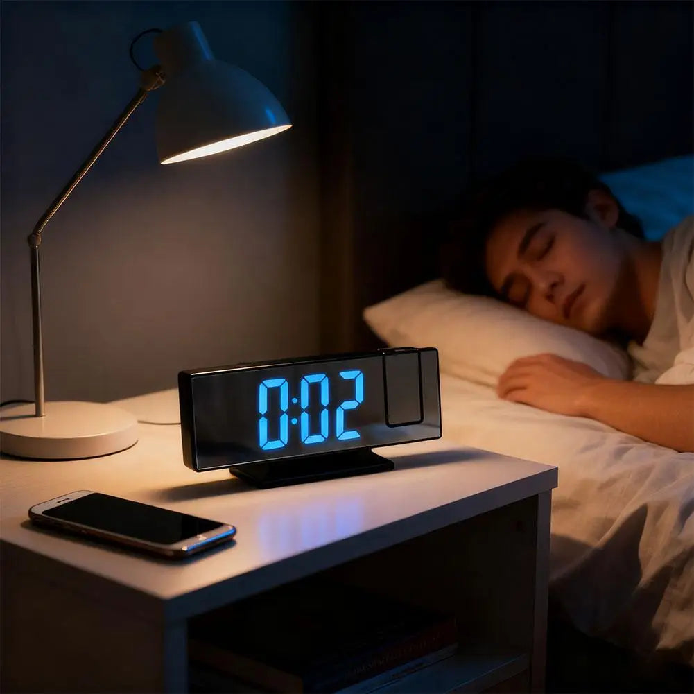 LED Digital Alarm Clock Battery Voice Control