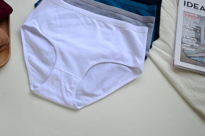 Quần Lót Nữ Cotton Cạp Cao Thoáng Mát Size Lớn 6 Cái