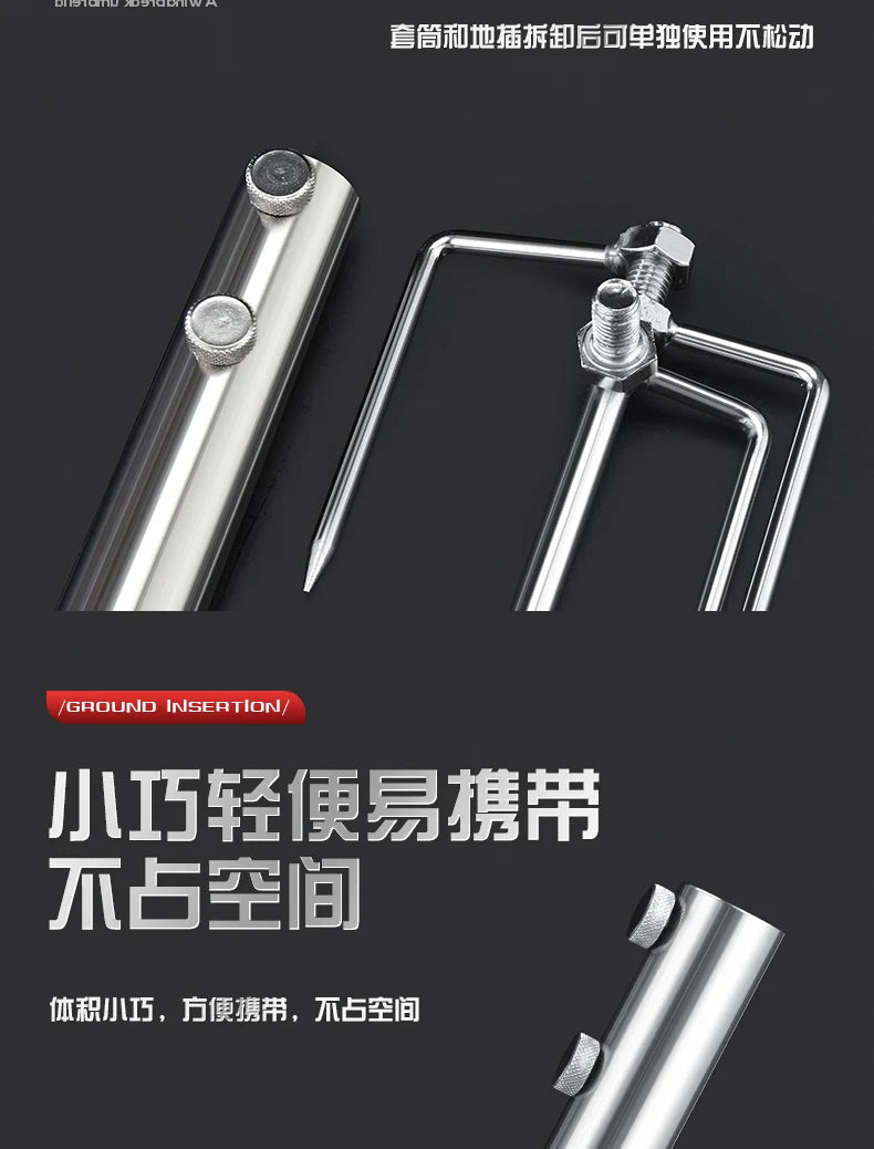 Ô Câu Cá Inox Chịu Lực, Chân Đế 4 Chân Chống Gió