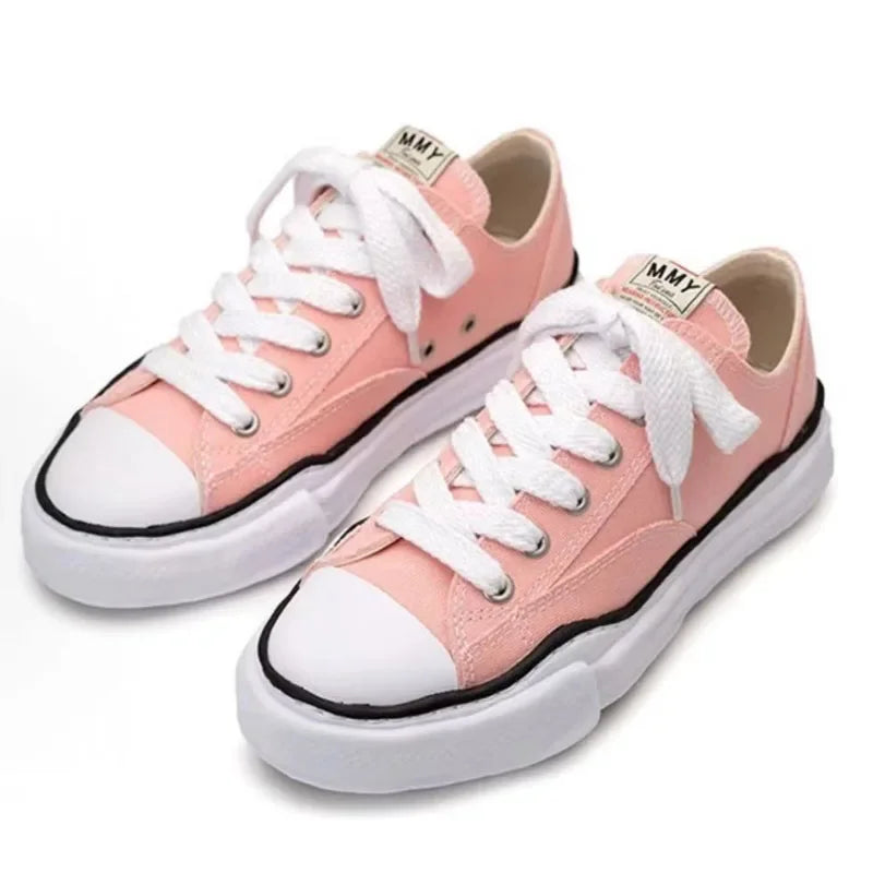 Classic I.TxMMY Dissolved Vulcanized Sole Canvas Shoes Mihara Lace up Retro Casual Sports Shoes Yasuhiro Unisex Couple Sneakers