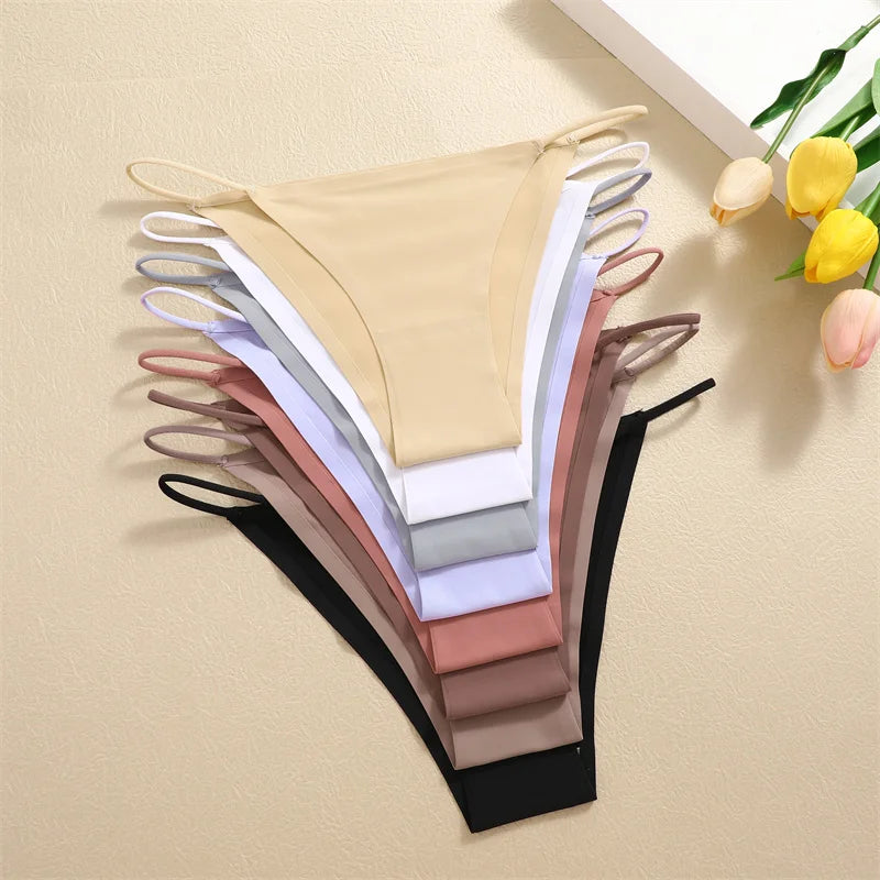 Set of 3 Ice Silk Ultra-Thin Seamless Women's Panties