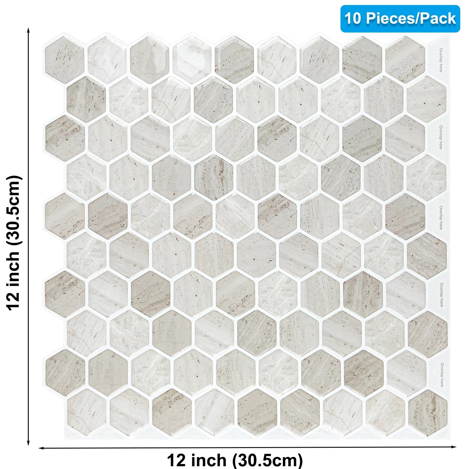 5/10pcs 3D Waterproof Kitchen Wall Sticker 12*12 inch Strong Adhesive Peel And Stick Tiles Home Wallpaper