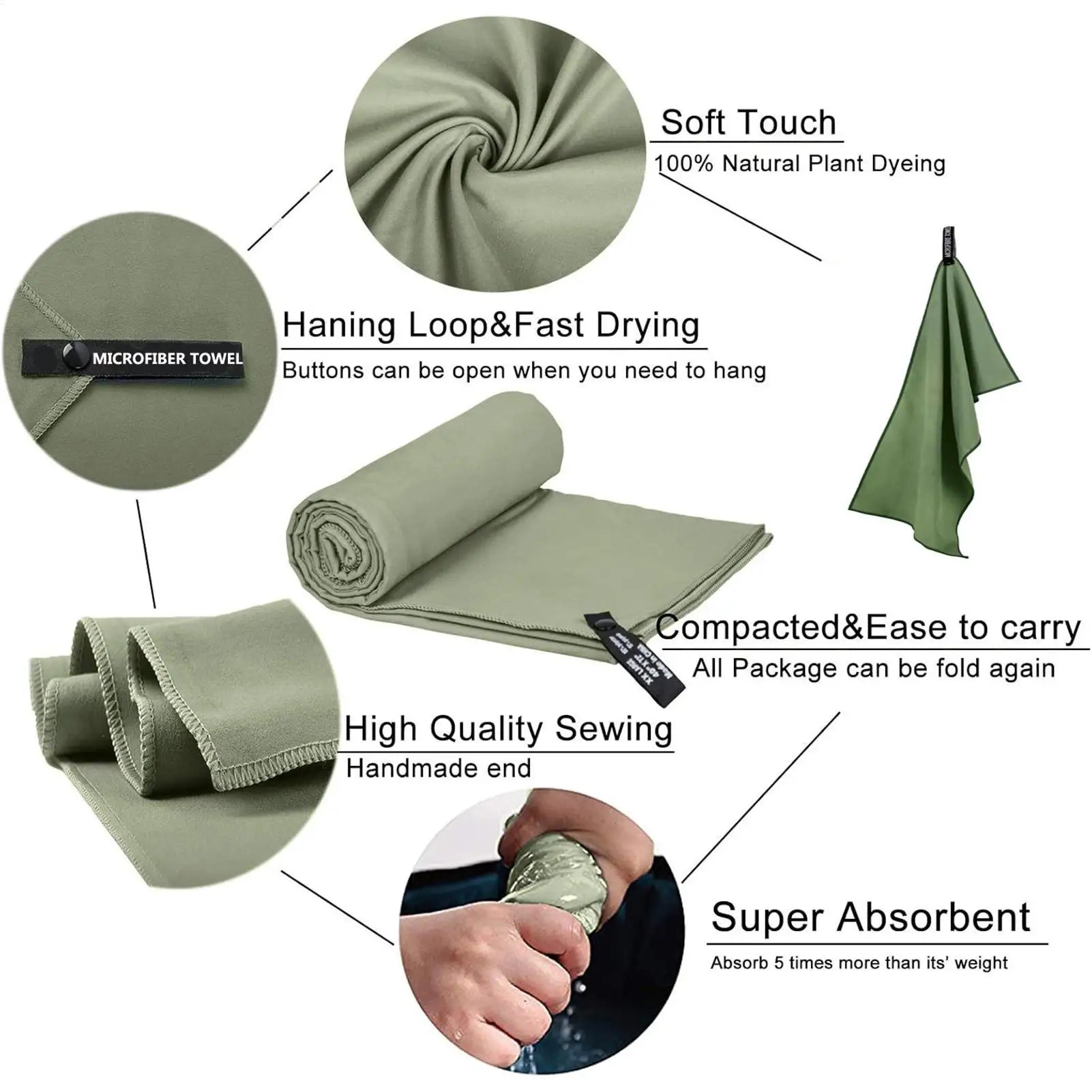 Microfiber Quick Dry Travel Towel Super Absorbent Soft Bath Sheet Sports Quick-Drying Super Absorbent Camping Towel Travel Towel - Daisan Mart
