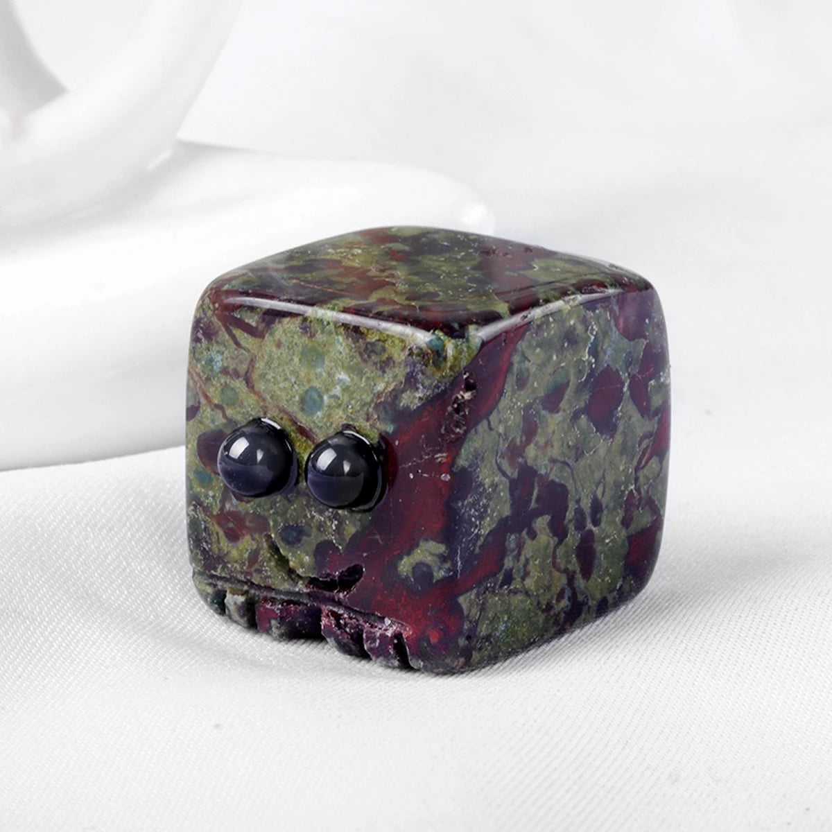 Natural Quartz Stone Block Carved Smile Reiki