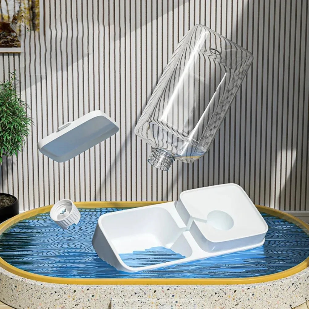 Pet automatic feeder cat water dispenser dog bowl medium-sized dog feeding water feeding basin combination food storage bucket - Daisan Mart