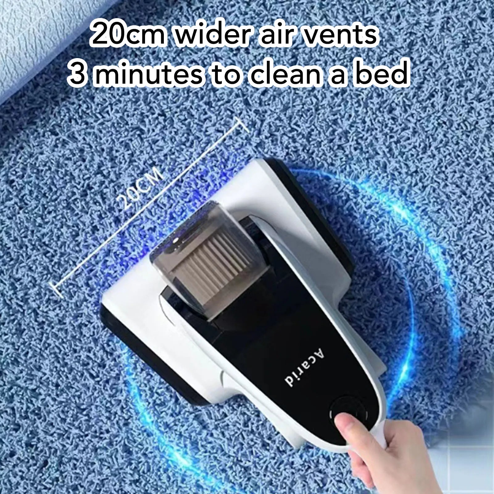Handheld Pillow Cleaner Mattress Vacuum Cleaner Strong Suction 12000Pa Portable 350ml Dustbin USB Cordless for Plush Toys