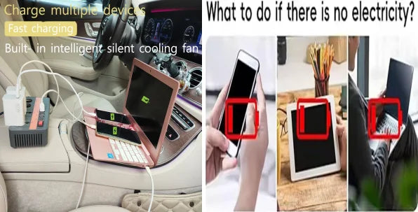 Bộ đổi nguồn ô tô 12V 300W, AC220V, USB+TypeC PD22W - Daisan Mart