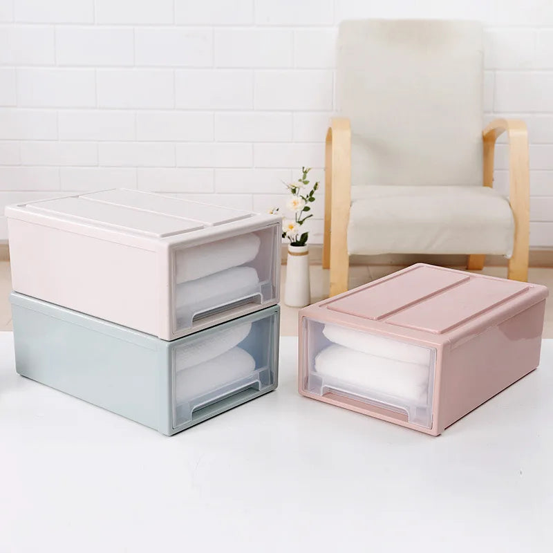 Multi Purpose Stackable Plastic Storage Drawers for Bedroom Closet Underwear Socks Organization