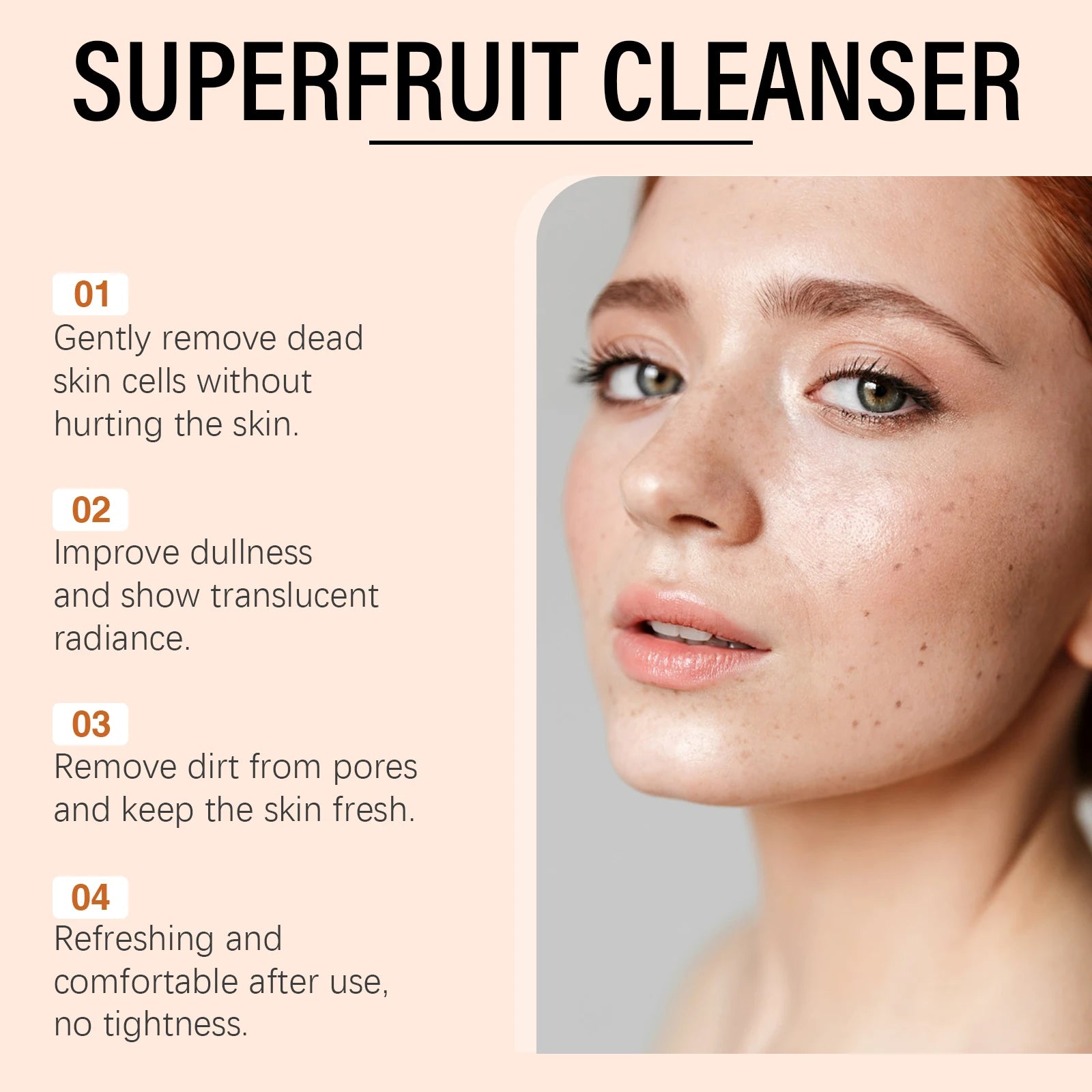 Exfoliating Papaya Cleanser Lotion Cleaning Reduce Facial Dirt Improve Rough Skin Relieve Dullness Brightening Facial Cleanser