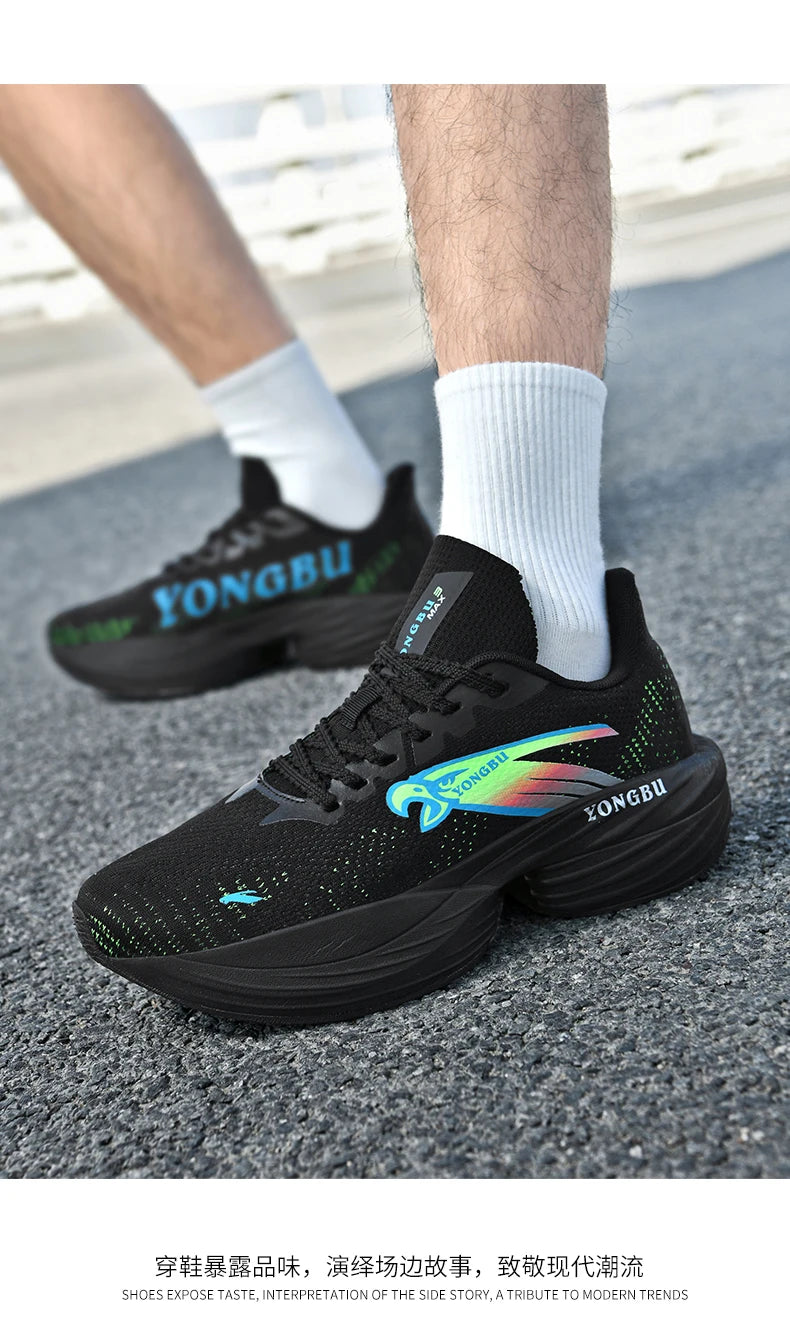 Giày Chạy Bộ Đệm Khí Carbon Nhẹ Êm Chân Chống Trượt