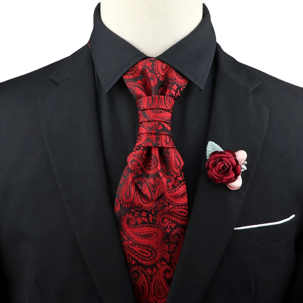 Premium luxury Paisley men's tie &amp; brooch