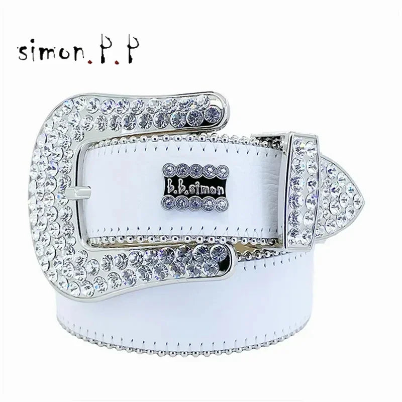 BB Simon belt with luxurious rhinestones for men and women