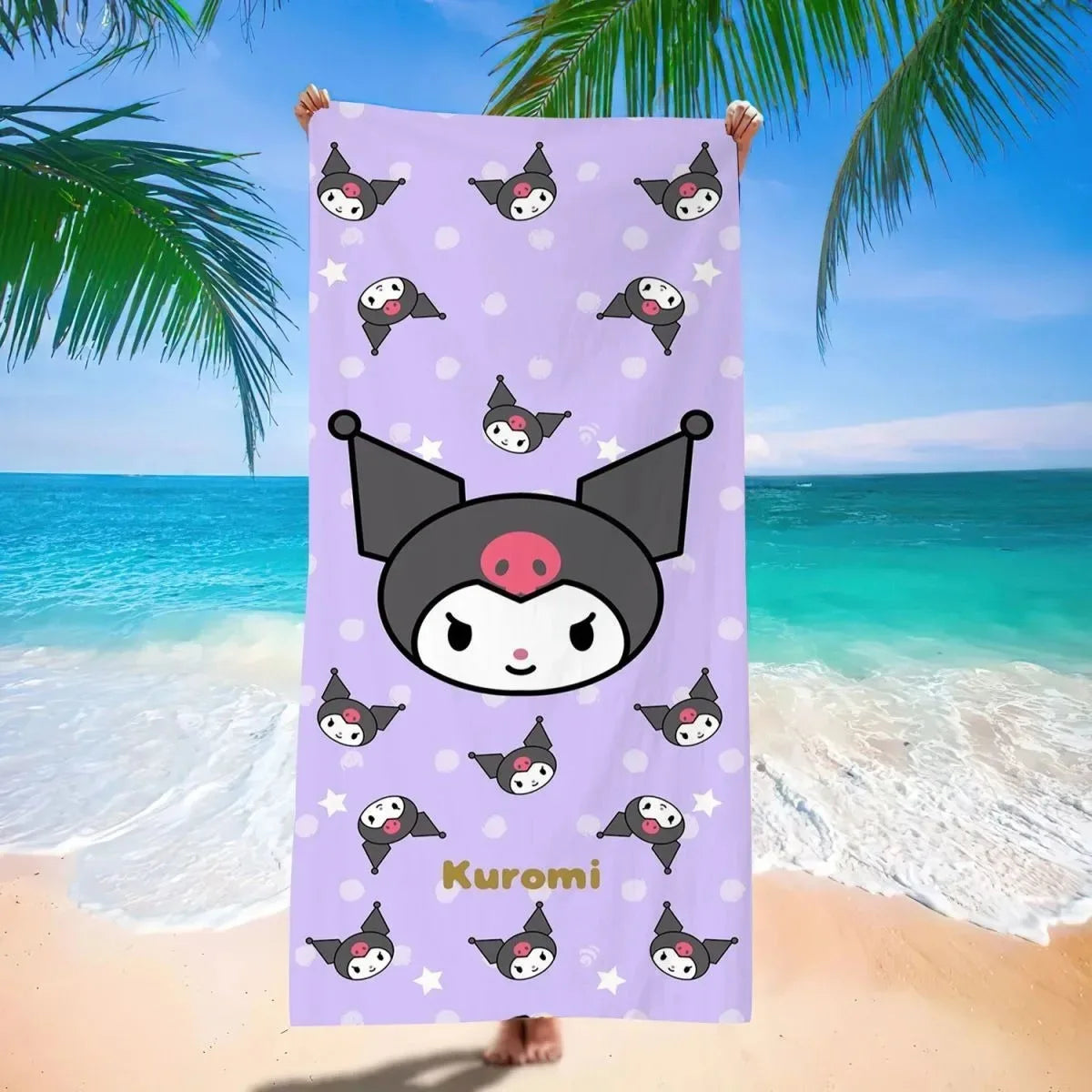 Cute Sanrio Themed Beach Towels: Pochacco, Hello Kitty, My Melody, Kuromi! Sand Proof Super Absorbent Quick Drying Towel