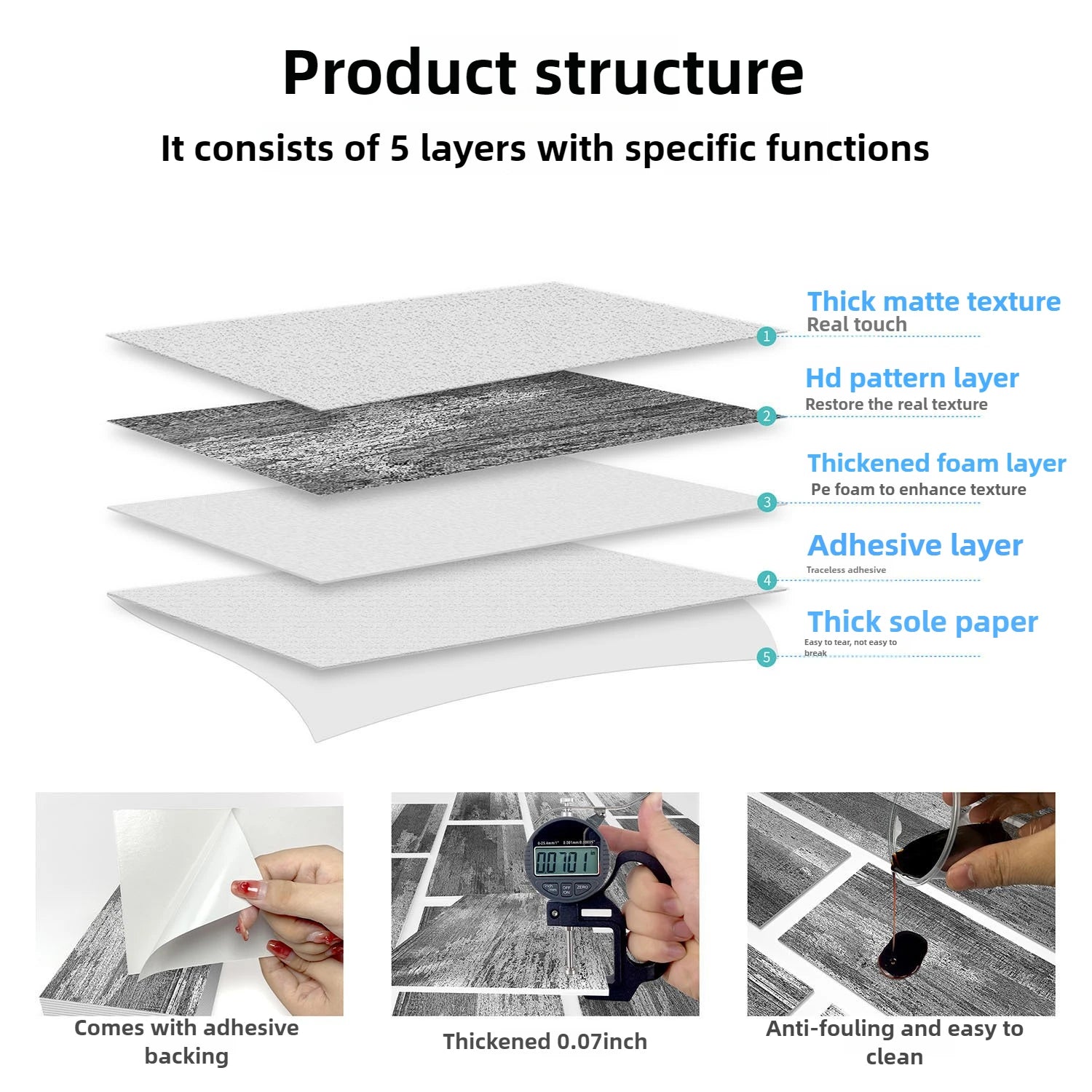 Waterproof Wall Panels - Removable Industrial Foam Decals, Moisture-Proof Matte PVC for Cafe Wall &amp; Commercial Space Decor
