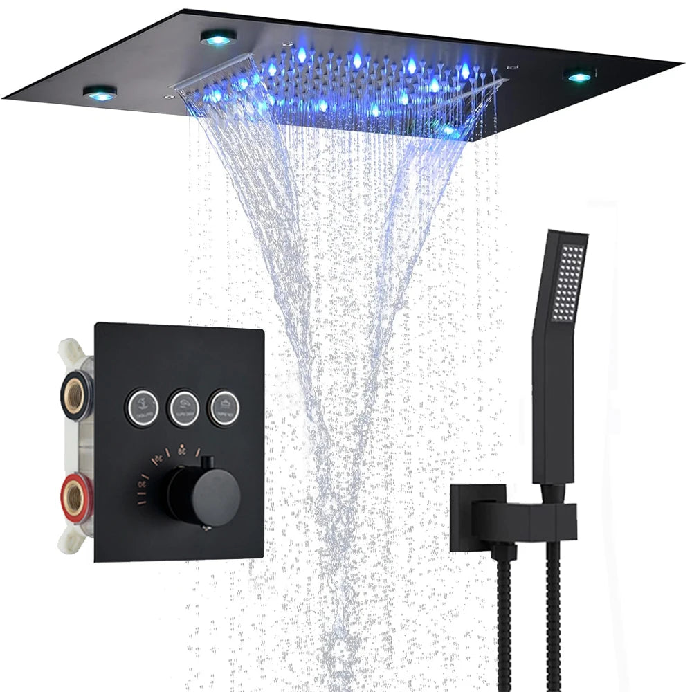 14x20 Digital Thermostatic LED Ceiling Shower