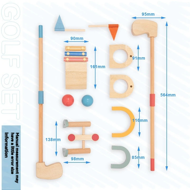 Educational Wooden Golf Toy Set for Kids Indoor and Outdoor