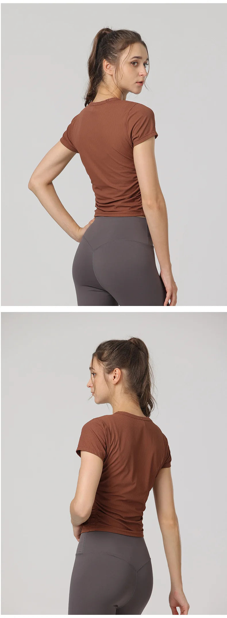 Áo Tập Yoga Nữ Ngắn Tay Co Giãn Thoáng Khí Năng Động - Daisan Mart