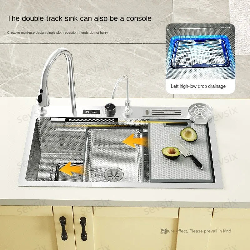 Chậu rửa bếp thông minh hiện đại chống xước bạc