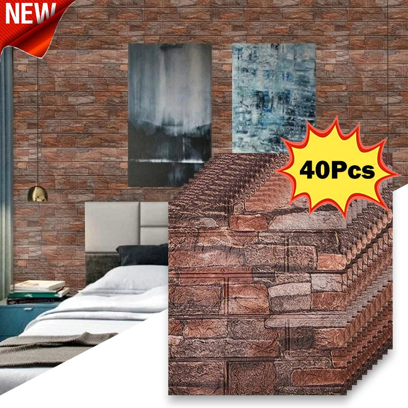 Giấy Dán Tường Gạch Giả Chống Ẩm 40 Tấm 38.5x35cm - Daisan Mart