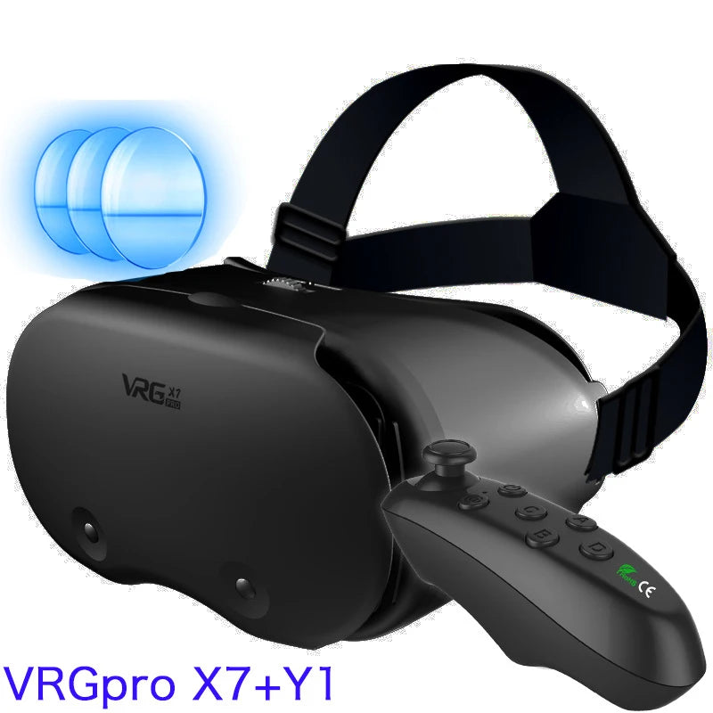 VRG Pro X7 3D Virtual Reality Glasses With Headset, Controller