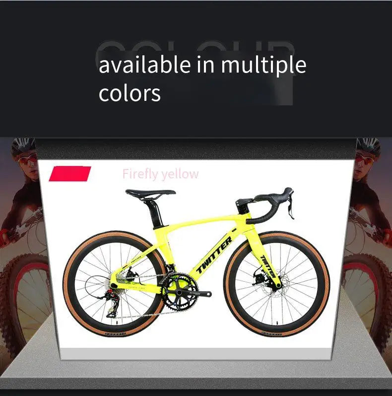 Twitter children's carbon fiber road bike 24 inch Hydraulic Disc Brake Road Racing Bicycle WheelTop GEX-12S student bicicleta