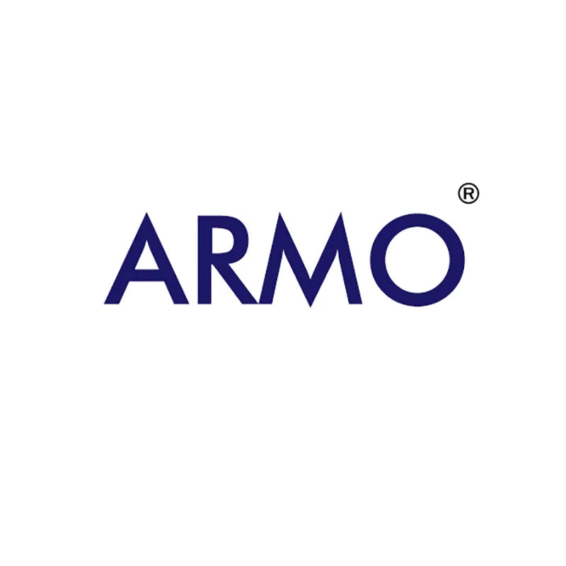 Chữ "ARMO" màu xanh đậm trên nền trắng, kèm ký hiệu đăng ký bản quyền.