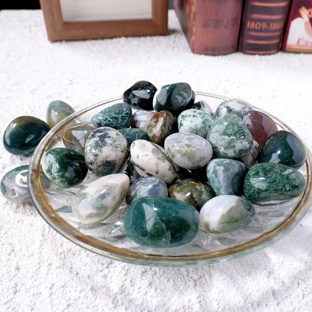 Natural Moss Quartz Stone 200g for Aquarium Decoration