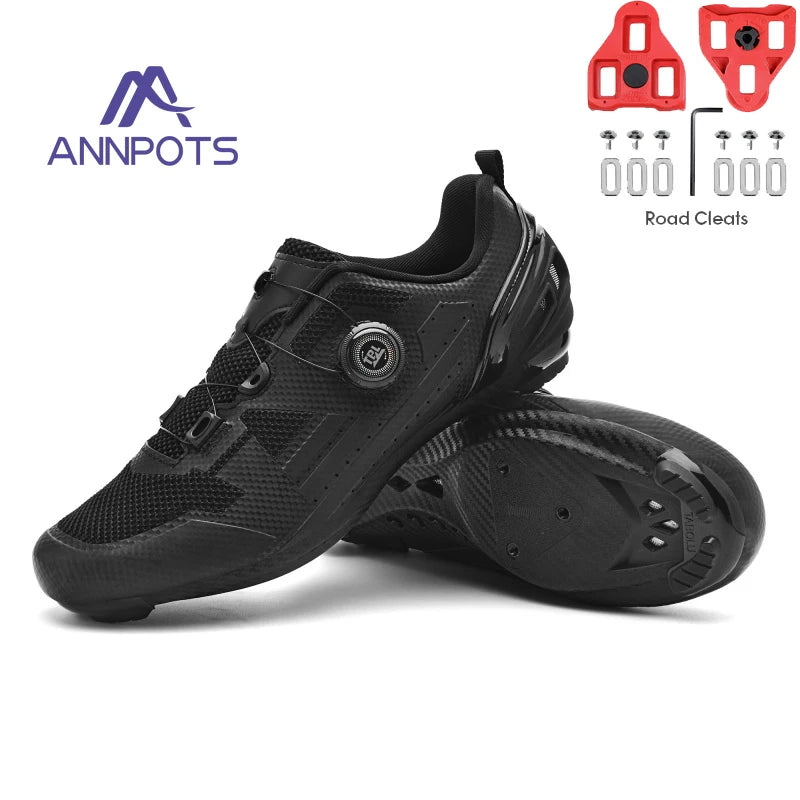 Men's and Women's MTB Racing Cycling Shoes Auto-Lock 2024 White