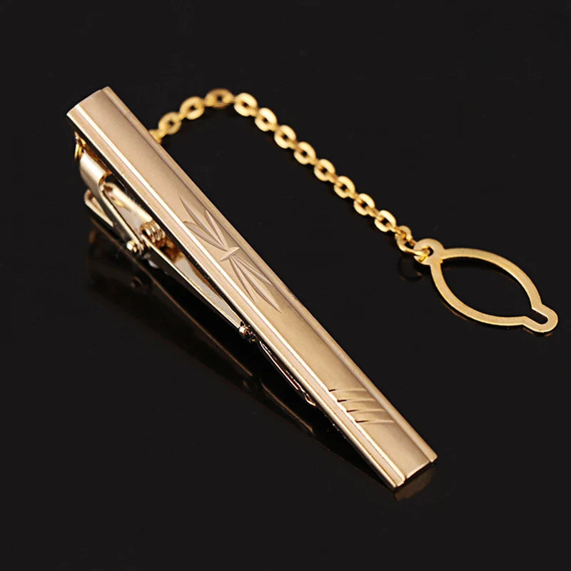 復古鍍金男士領帶夾，優雅派對之選