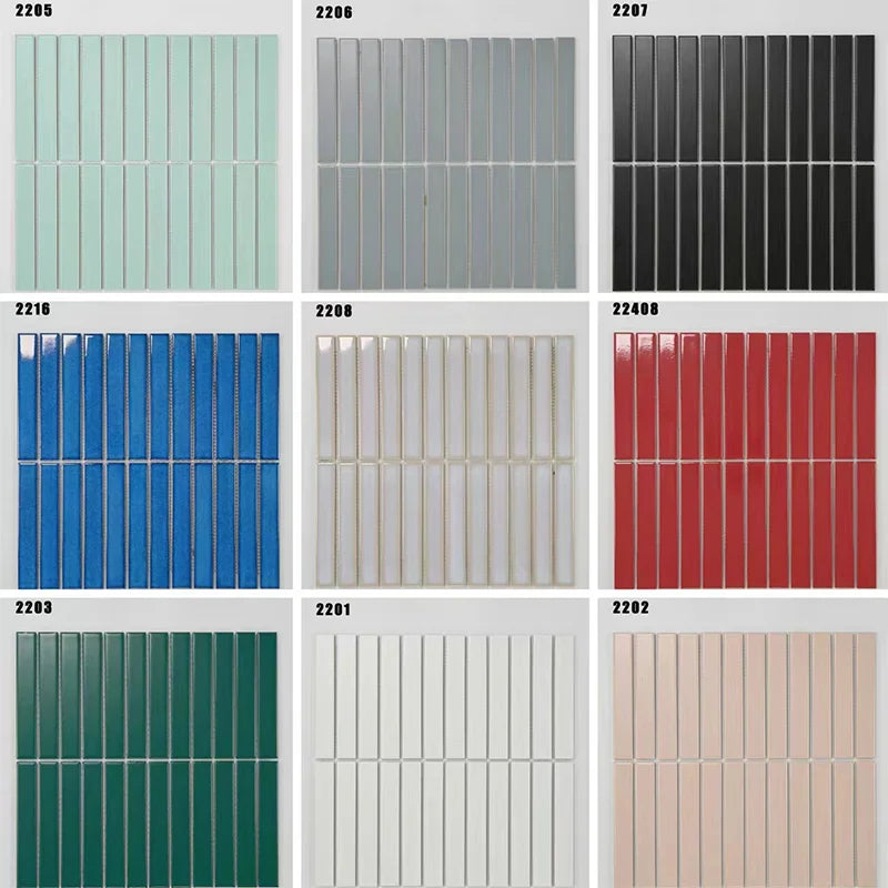 22x145 Long Concave Porcelain Mosaic Tiles for Bathroom Decoration