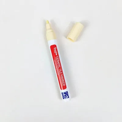 Ceramic Tile Pen Wall Grout Restorer Pen Repair Marker Grout Filler Pen for Restoring Tile Wall Floor Bathrooms Kitchen White