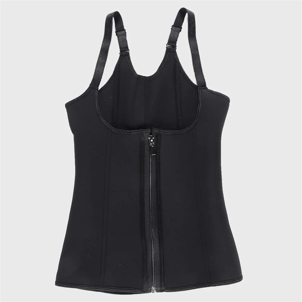 Waist Trainer Tank Top For Women Zipper Body Shaper Tummy Control Sleeveless Top, Women's Activewear Body Shaping Underwear - Daisan Mart