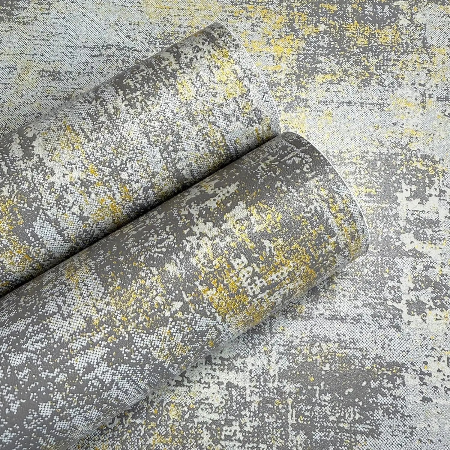 Vintage Black Gold Metallic Peel and Stick Wallpaper Self Adhesive Industrial Metallic Concrete Wall Paper Stick on Wallpaper