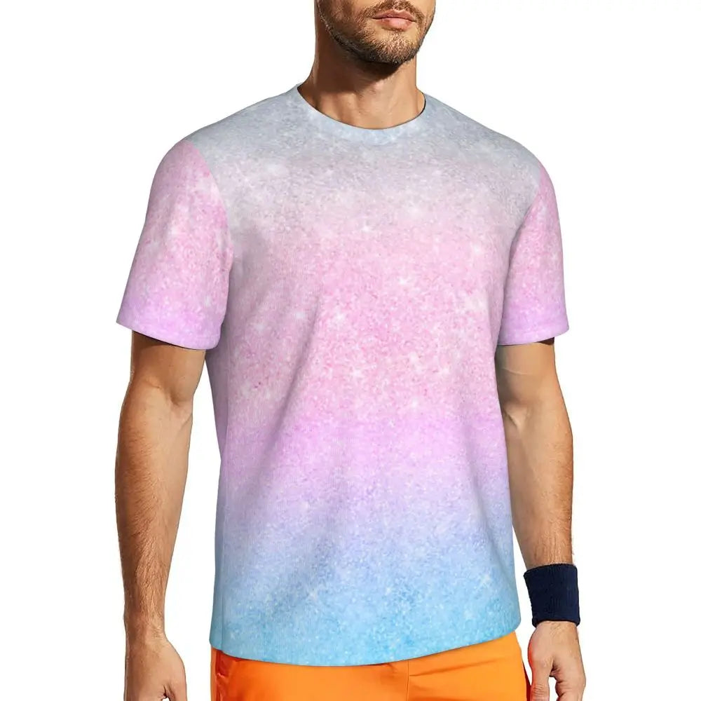 Áo Thun Nam Ombre Tím Hồng Thời Trang Hè Đầy Phong Cách